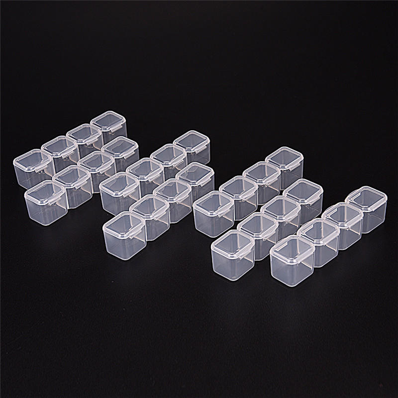 Plastic 28 Slots Nail Art Tools Jewelry Storage Box Case Makeup Organizer Beads