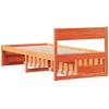 Solid Wood Bed Frame without Mattress Wax Brown 75 x 190 cm Pine Wood