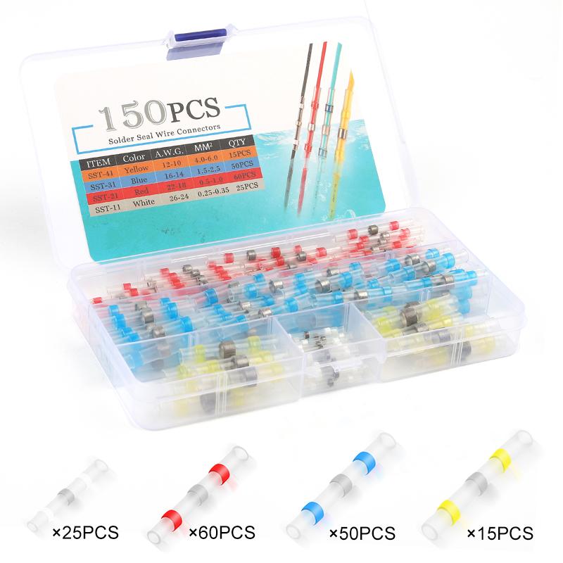 50-400 PCS Wire Connectors Solder Stick Wire Connector Insulated Solder Heat Shrink Waterproof Crimp Cable Terminals for Cable