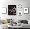 Scandinavian Style Love Poster Black and White Canvas Painting Cactus Wall Pictures For Living Room Nordic Decoration Home Art