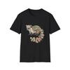 Camiseta Preta Coati Aquarela Floral Tropical Natureza Estética Boho