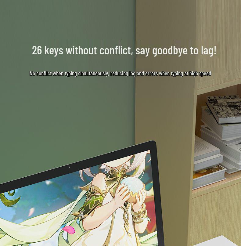 Ultra-Quiet Illuminated Mechanical Feel Wired Keyboard & Wireless Mouse Set for Office & Tablet Use
