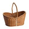 Wooden Imitation Rattan Picnic & Shopping Basket