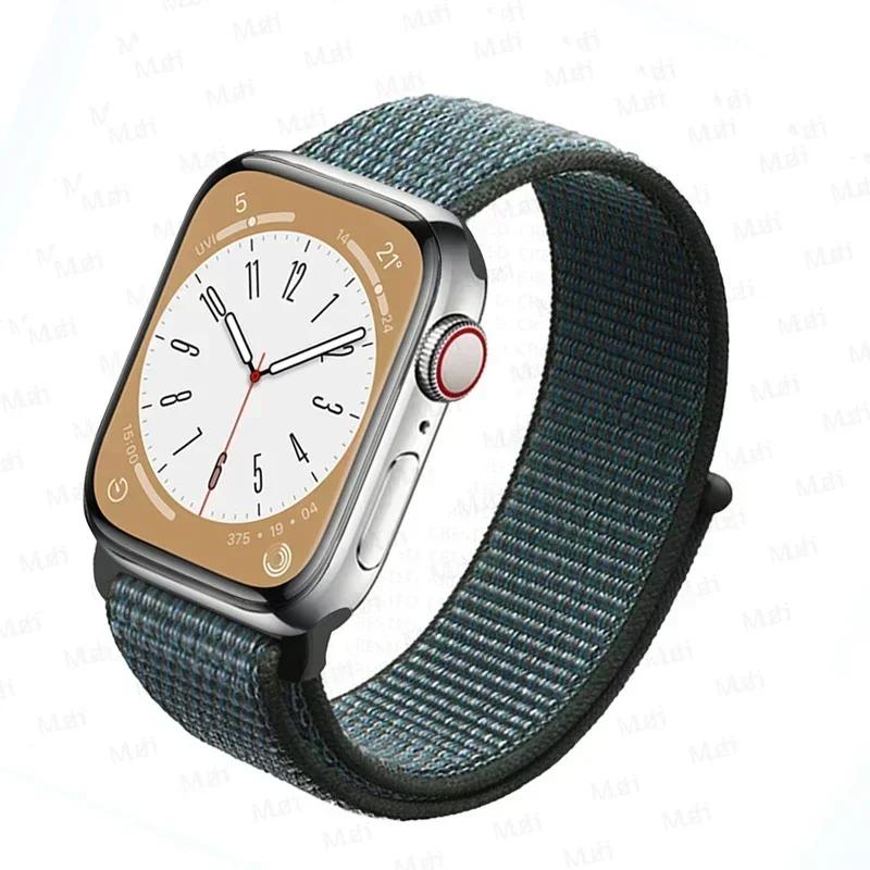 Nylon loop Strap For Apple Watch bands 46mm 44mm 40mm 45mm 41mm 42mm Sport Bracelet iwatch Ultra 2 49mm Series 10 9 8 se 7 6 5 4 Strap