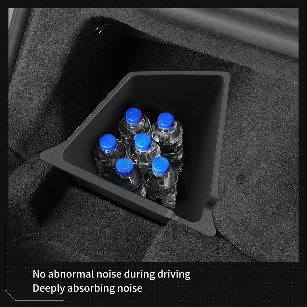 For Tesla Model Y Juniper 2025 2026 Car Rear Luggage Side Storage Box TPE Luggage Storage Box Organizer Car Interior Accessories
