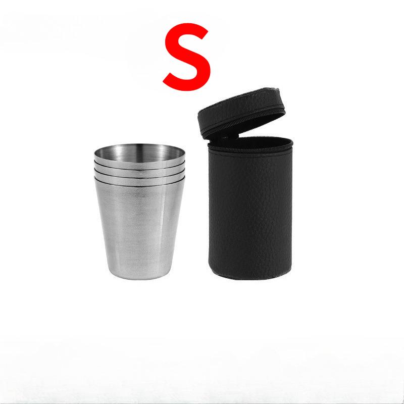 4 шт./набор 30 мл/70 мл/170 мл практичные стаканы из нержавеющей стали для улицы набор мини-стаканов для виски вина с футляром портативный набор посуды для питья 30ml