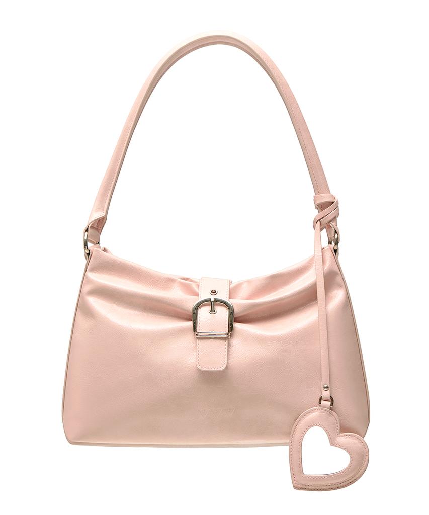 Vvv Ribbon Hobo Buckle Shoulder Bag _ Pink