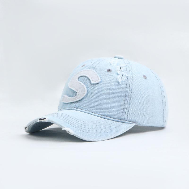 High Quality Denim Baseball Cap Children Hole Fashion Tide Versatile Casual Cap Men