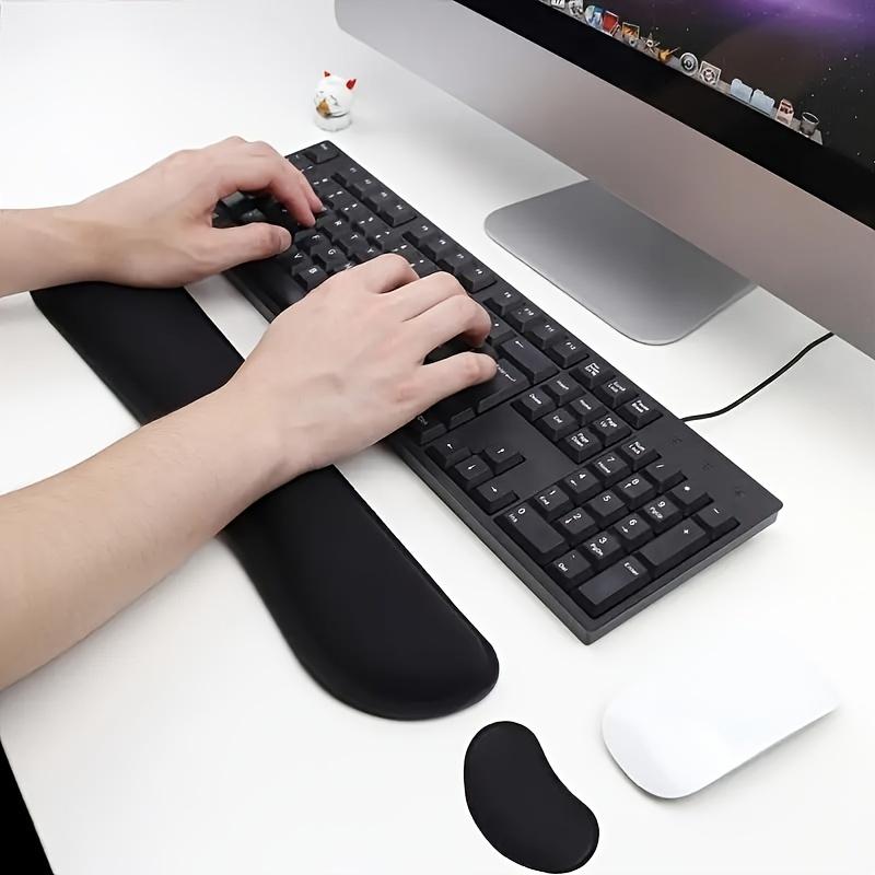 2pcs/set Pad, Gel Memory Foam Wrist Rest for Computer Keyboard, Mouse, Desk Pads Support Hand And Arm, Mousepad Rests, Black