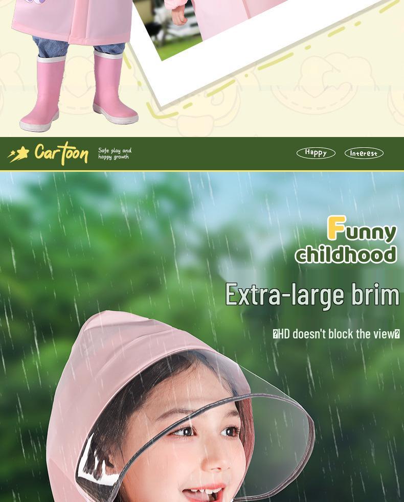 Kids' Stormproof Raincoat with Backpack Space - One-Piece Full-Body Poncho for Primary School Students