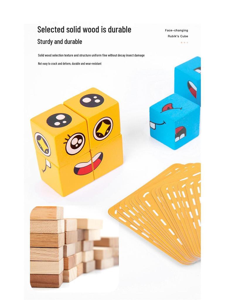 Cross-border Face-Changing Magic Cube Building Puzzle Game for Kids - Fun & Educational with Bell Battle Challenge