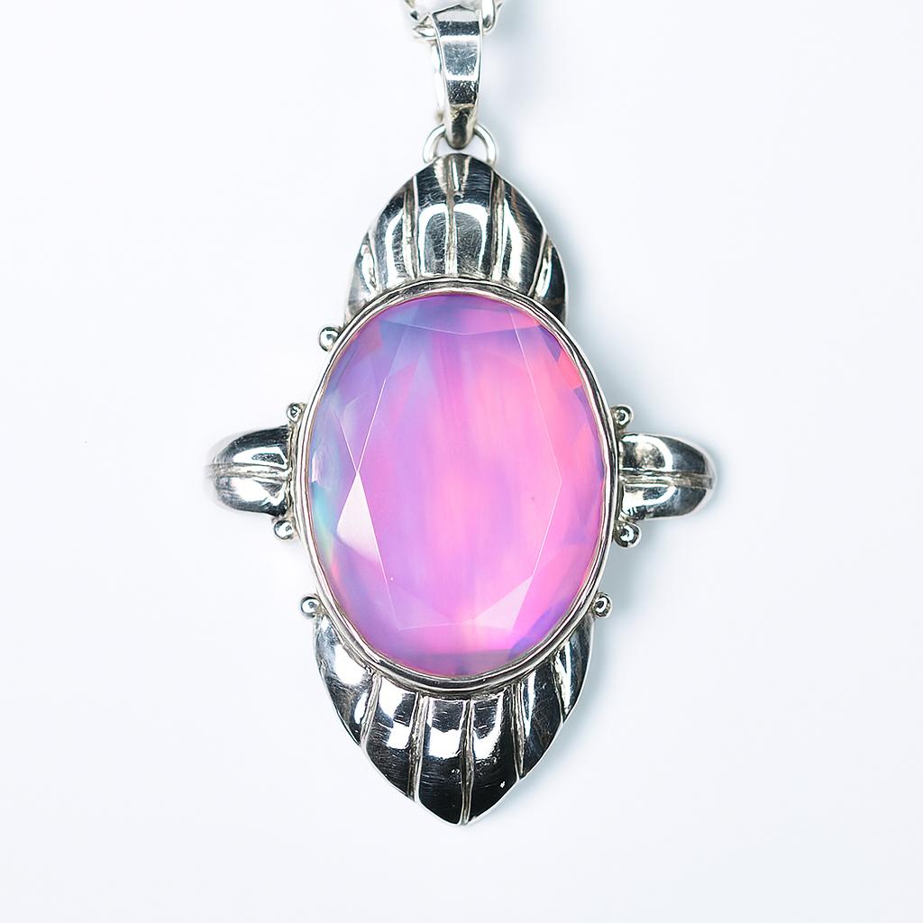 56 Ct Natural Opal Certified 925 Sterling Silver Oval Cut Pendant Best For Gift AI-158-NS