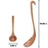 Home Wooden Heavy Duty Natural with Hanging Hook Scoop Soup Ladle Serving Spoon Tableware