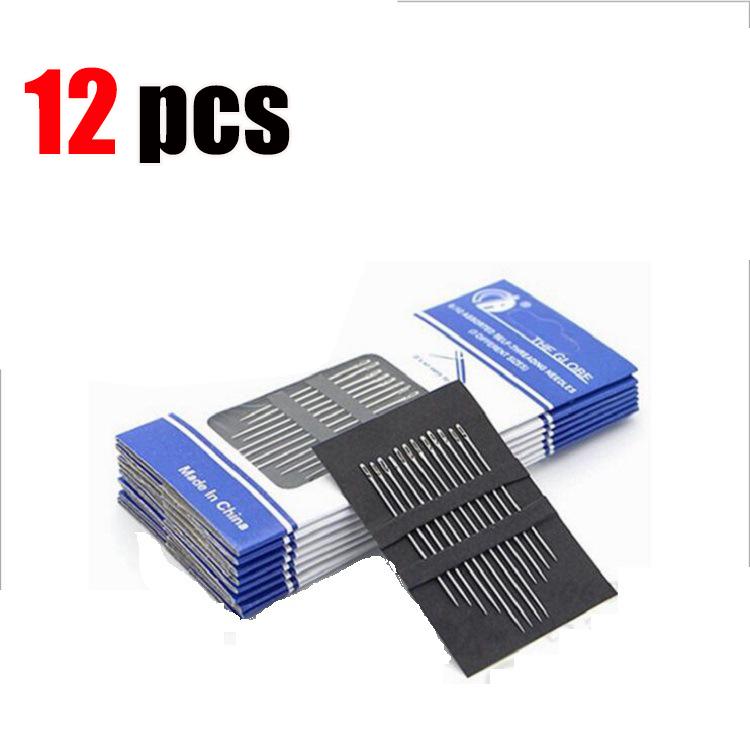 

12-36pcs Side Hole Blind Sewing Needles Stainless Steel Elderly Self Threading Needles Stitching Pin DIY Hand Sewing Needles