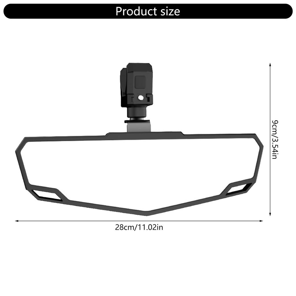 Universal UTV Center Wide Rearview Mirror for 1.5"-2" Roll Bar Cage Adjustable UTV Rear View Mirror