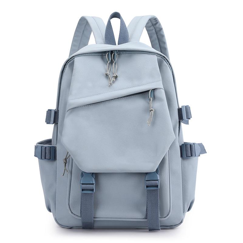 Student Backpack Solid Color Backpack Travel Bag Lightweight Casual Backpack