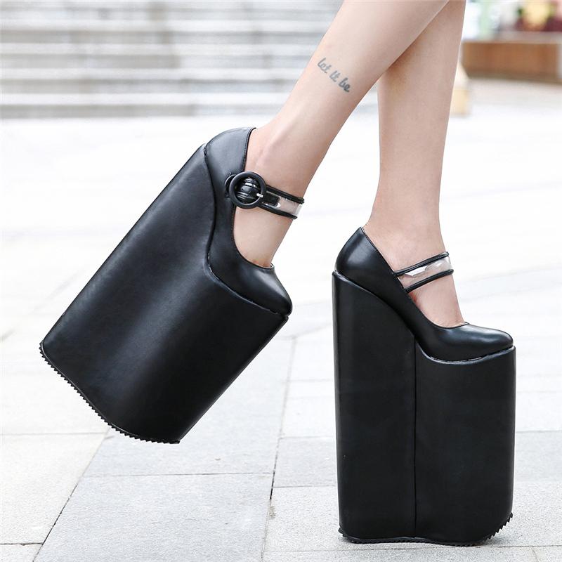 Sexy 30cm Extreme High Heels Platform Shoes Woman Large Size 44 45 Sexy Wedge Shoes Women's Heels Pumps Women Fetish Shoes