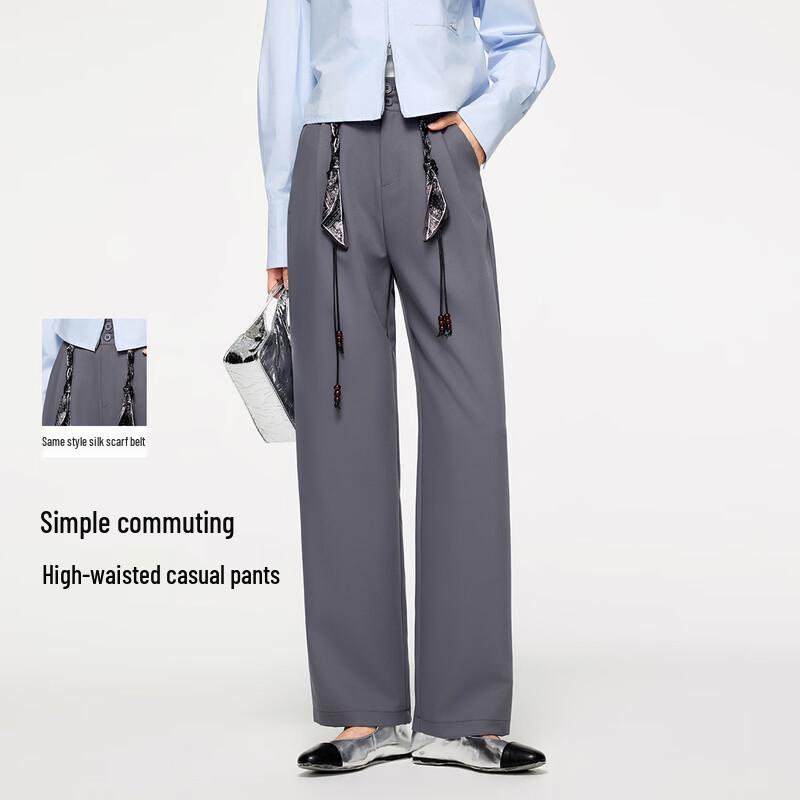 

FivePlus Women s High-Waist Straight-Leg Commuter Pants S