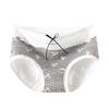 Women's New Spring and Summer Sweet Check Pattern 1 0A Antibacterial Cotton Extended Crotch Breathable Briefs