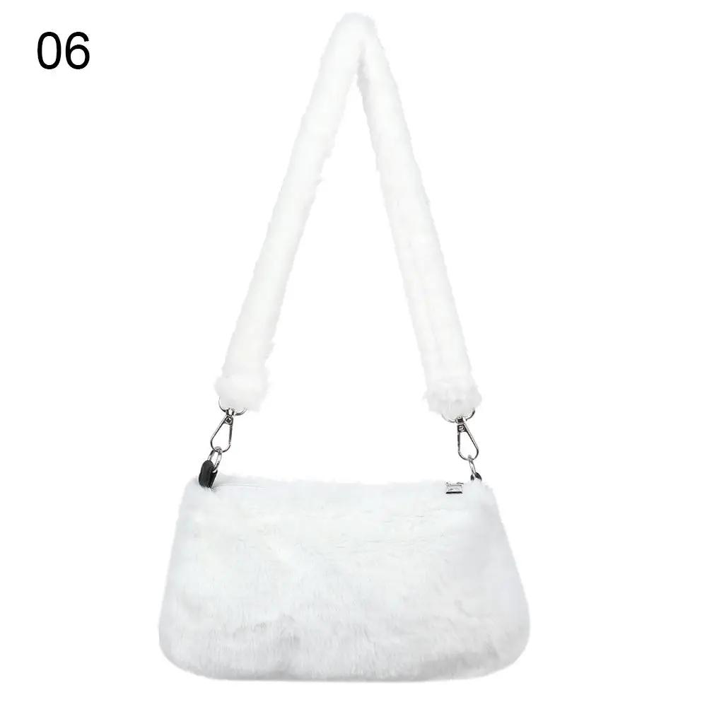 Women Girls Fluffy Shoulder Bag Top-handle Bag Female Autumn Winter Tote Fashion Large Capacity Shopping Bag