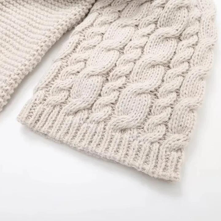 Women's Thick Line Big Twist Knitted Loose Sweater Pullover Fashion Casual Crochet Round Neck Sweaters Solid Color New Knitwear