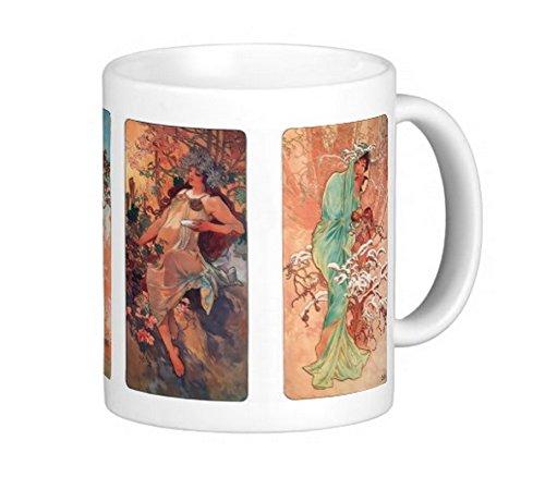 Mucha s  The Four Seasons (1896)  Mug: Photo Mug (World Masterpieces Series)