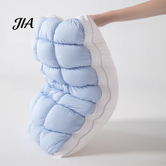 Cooling Pillow for Hot Sleepers Quilted Puff Pillow, Cloud-Like Bed Down Alternative Premium Polyester Fiber Bedding Fluffy Cloud Side Back