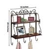 50.8cm Wooden Wrought Iron Cutlery Racks Folding Spice Rack Kitchen Utensils Rack