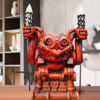 Ruční práce Venkovní Pryskyřice Havajský Totem Tili Socha Pochodeň Svítící Pohár Voda Tiki Figurka Socha
