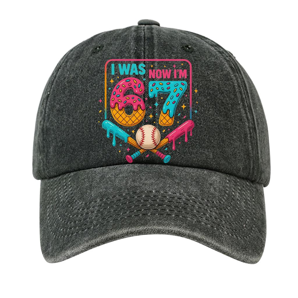 Washed Cotton Baseball Cap With Printed Distressed Soft Top Denim Hat For Men, European And American Retro Hat