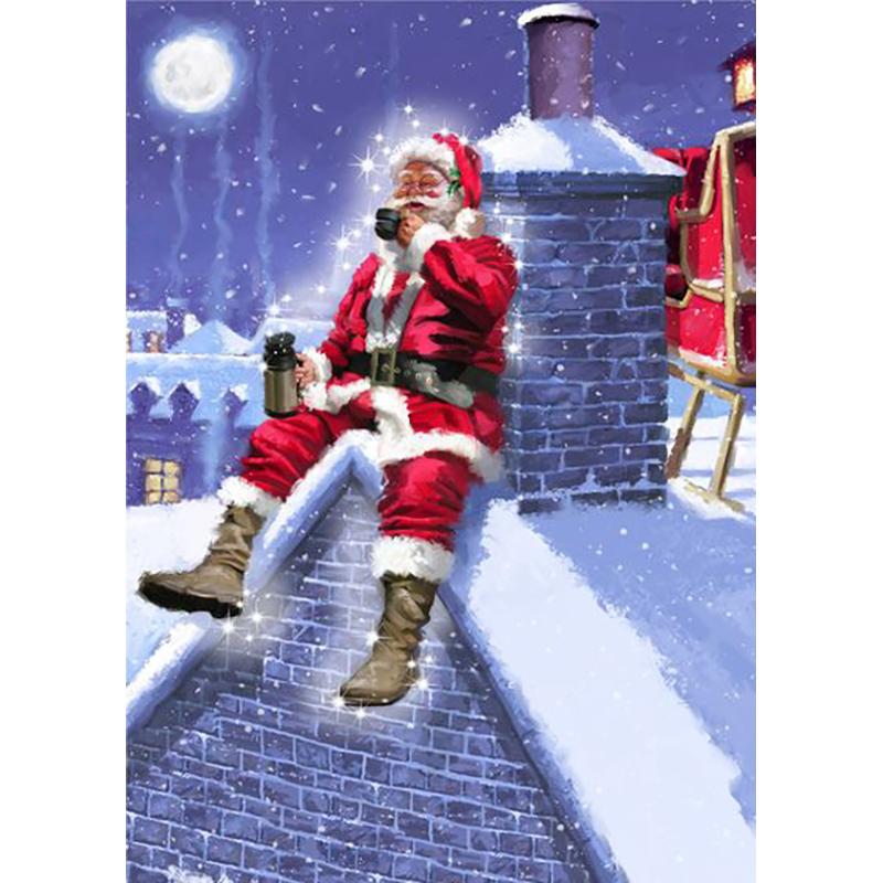 DIY Santa Claus 5D Diamond Painting Full Round Drill Cartoon Diamond Embroidery Cross Stitch Kits Wall Art Gift Home Decor