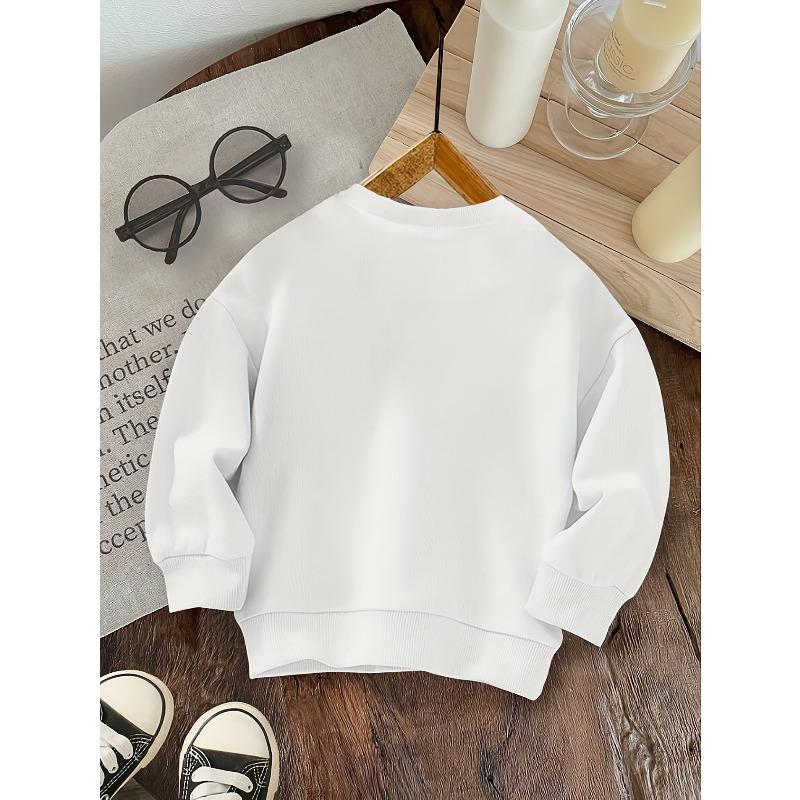 Kids Crewneck Sweatshirt, Halloween Cartoon Pumpkin Capybara & HALLOWEEN Text Print