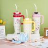 Water Bottle Large Capacity Summer Thermos Cup Big Mac Ice Cup Straw Cup High Value Handle Cup