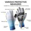 Summer Half Finger Gloves Outdoor Sport Fishing Cycling Anti Slip Breathable Sun Protective Shock Absorbing Lightweight