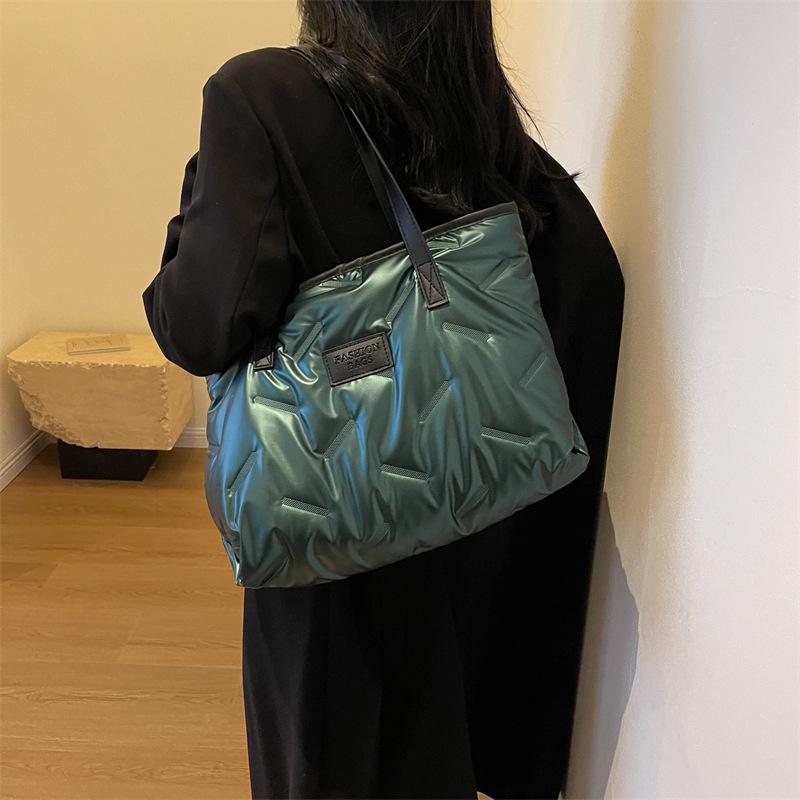 

Женская сумка-тоут большой вместимости с пуховиком - 2025 Универсальная модная сумка высокого класса зелёный