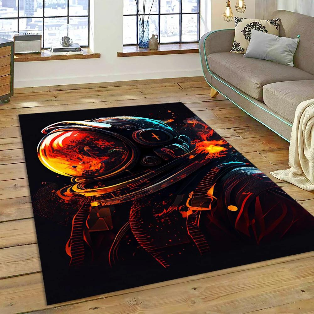 Weltraum Astronaut Universum Raumfahrer Cartoon Teppich Teppich für Zuhause Wohnzimmer Schlafzimmer Sofa Fußmatte Dekor, Kinderbereich Teppich Rutschfest