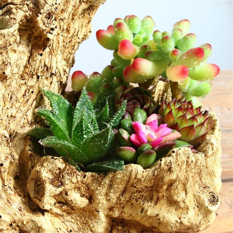 Resin Succulent Flowerpot Imitation Tree Root Shape Suitable for Creative Indoor Outdoor Arrangements and Artistic Charm