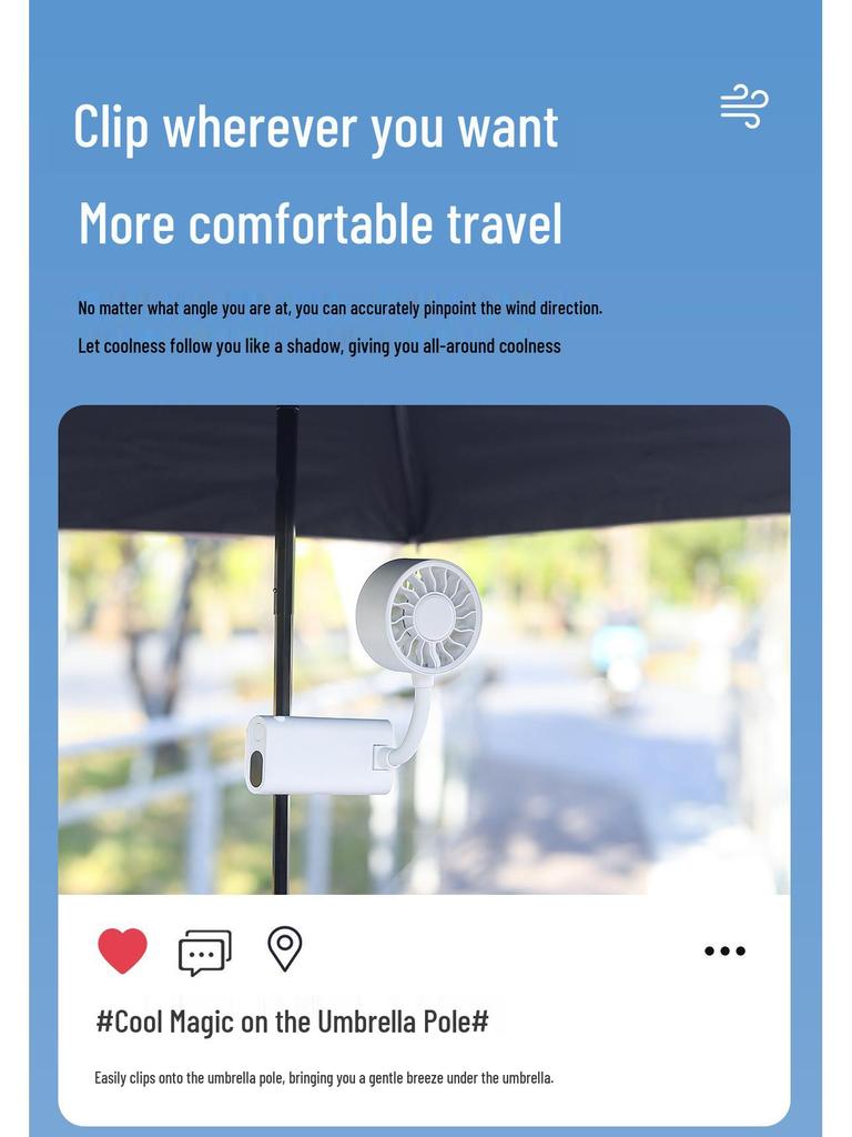 Weilexing 360° Portable Clip-On Fan with Digital Display