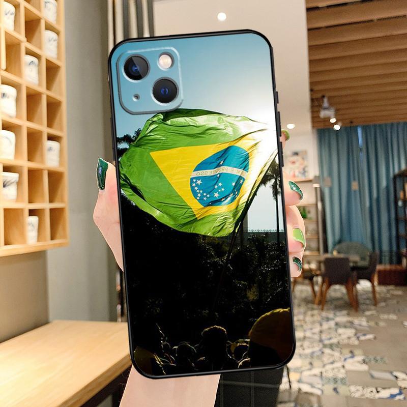 Brazil Brazilian Flag Phone Case For iPhone 13 Pro Max 16 15 11 12 14 17 Pro Max Mini 15 16 Plus 16e 17 Air Cover