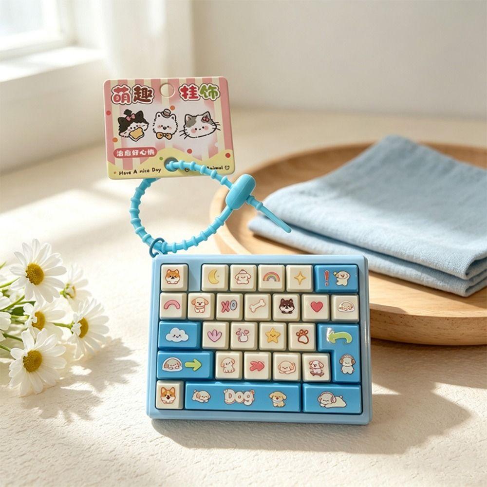 Cute Design Decompression Button Toy Creative Style Keyboard Keychain Children Use