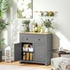Keukenbijzetkast met Lade en Kast met Verstelbare Plank, in Hout, 78,5x35x80 cm, Veelkleurig