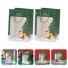 2Pcs Christmas Gift Bag Paper Pouch Holiday Present Storage Handheld Candy Holder Festival Party Favor Packaging Container