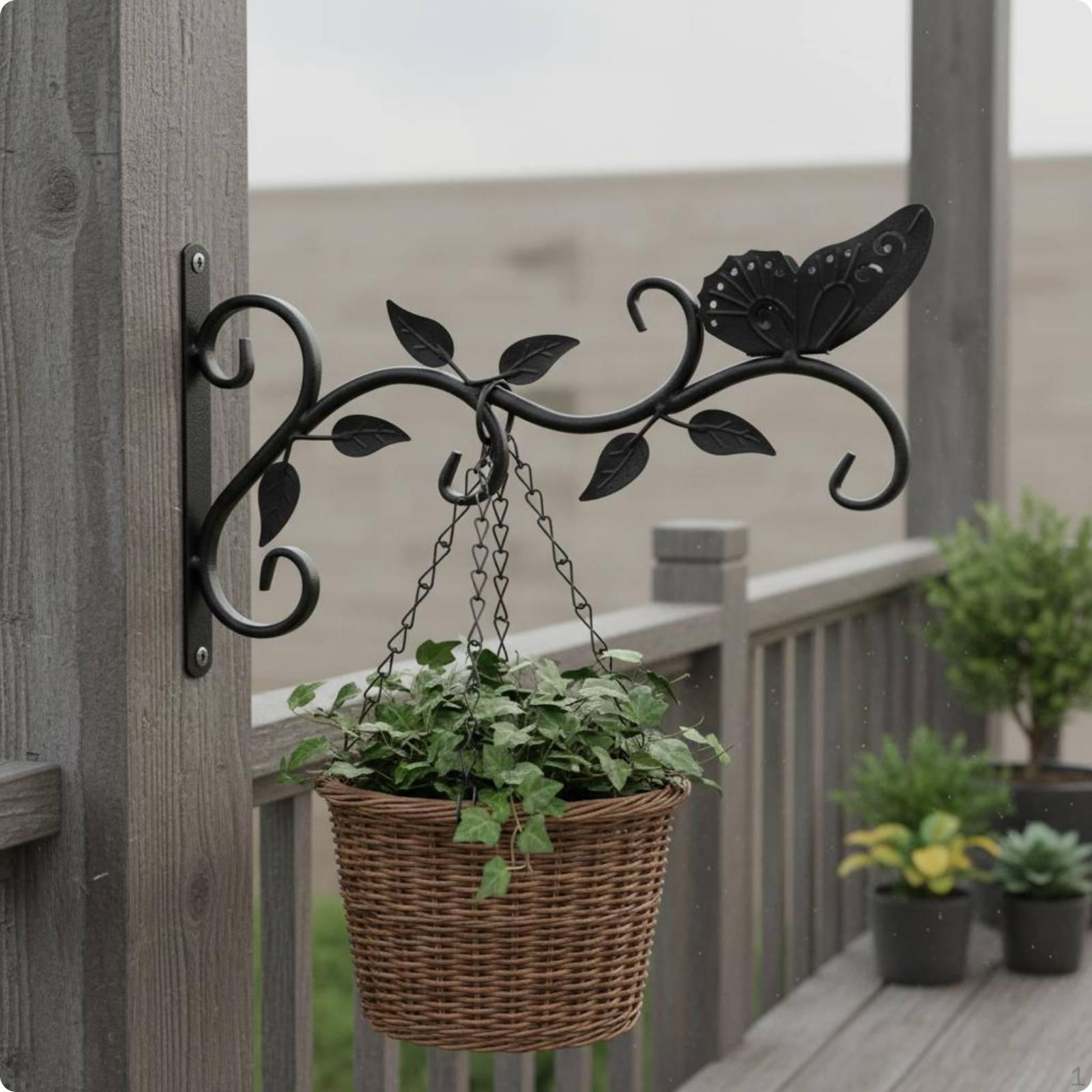 Flower Pot Hook Heavy Duty Plant Hanger Hanging Bracket for Balcony Style D 31218