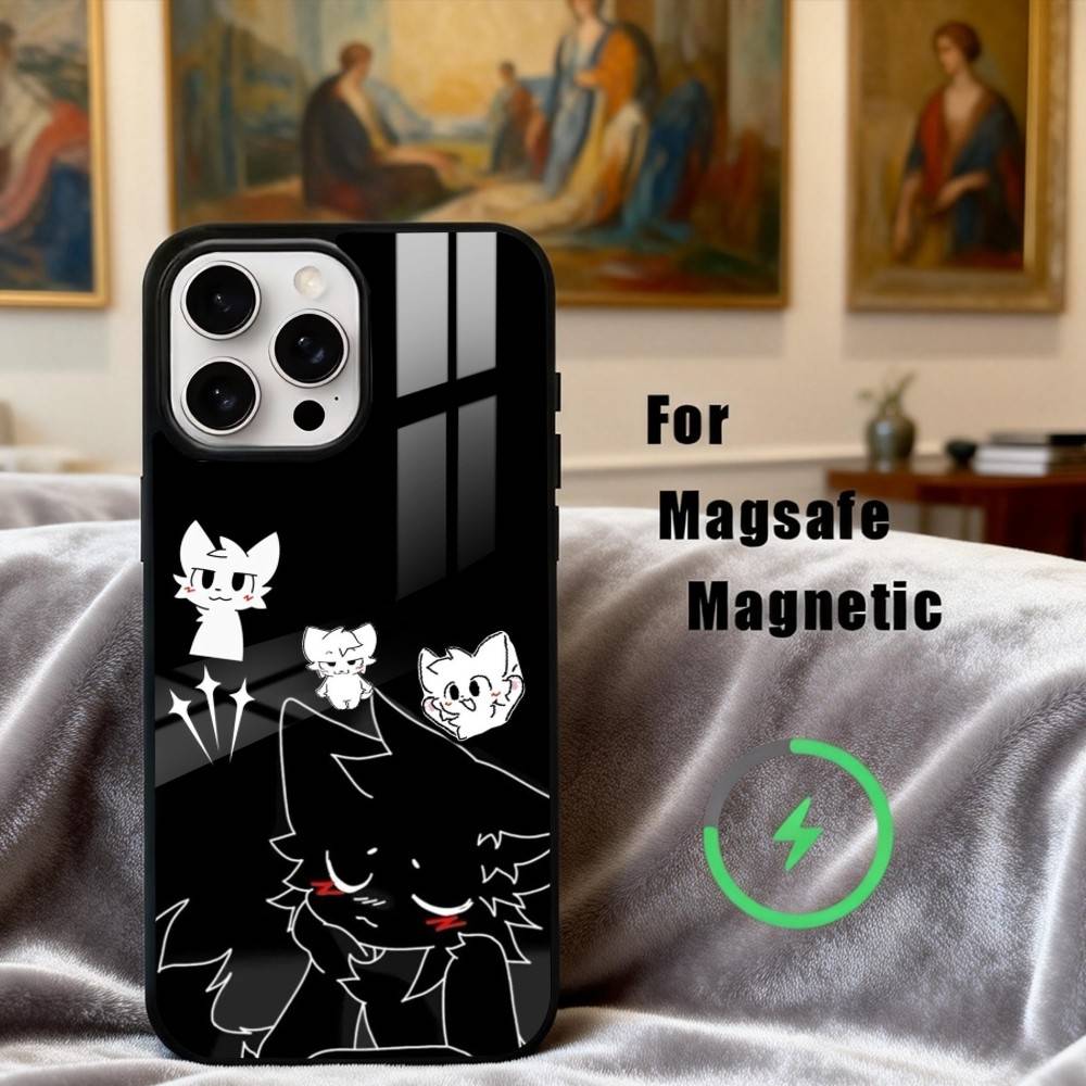 1PC C-Cute B-Boykisser -R Phone Case For iPhone17,16,15,14,13,12,11 Plus,Pro Max Magnetic For Magsafe Wireless Charging