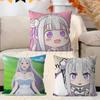 E-Emilia Anime Pillow Gift Home Office Decoration Bedroom Sofa Car Cushion Cover Case 45x45
