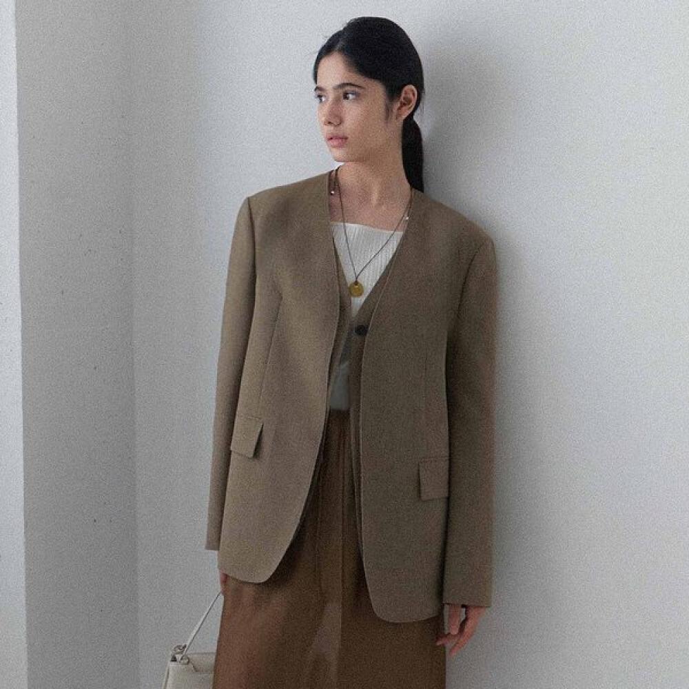 На На Нет Воротник Резка Слойная Куртка Новая6sj208 96 DARK BEIGE/S_01