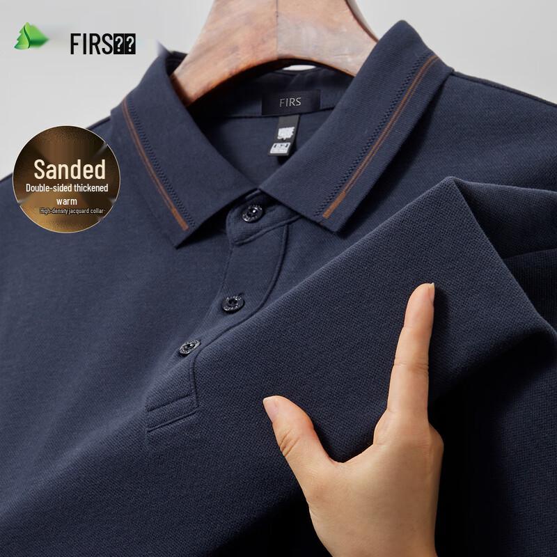 FIRS Men s Double-Sided Brushed Long-Sleeve Polo Shirt XL