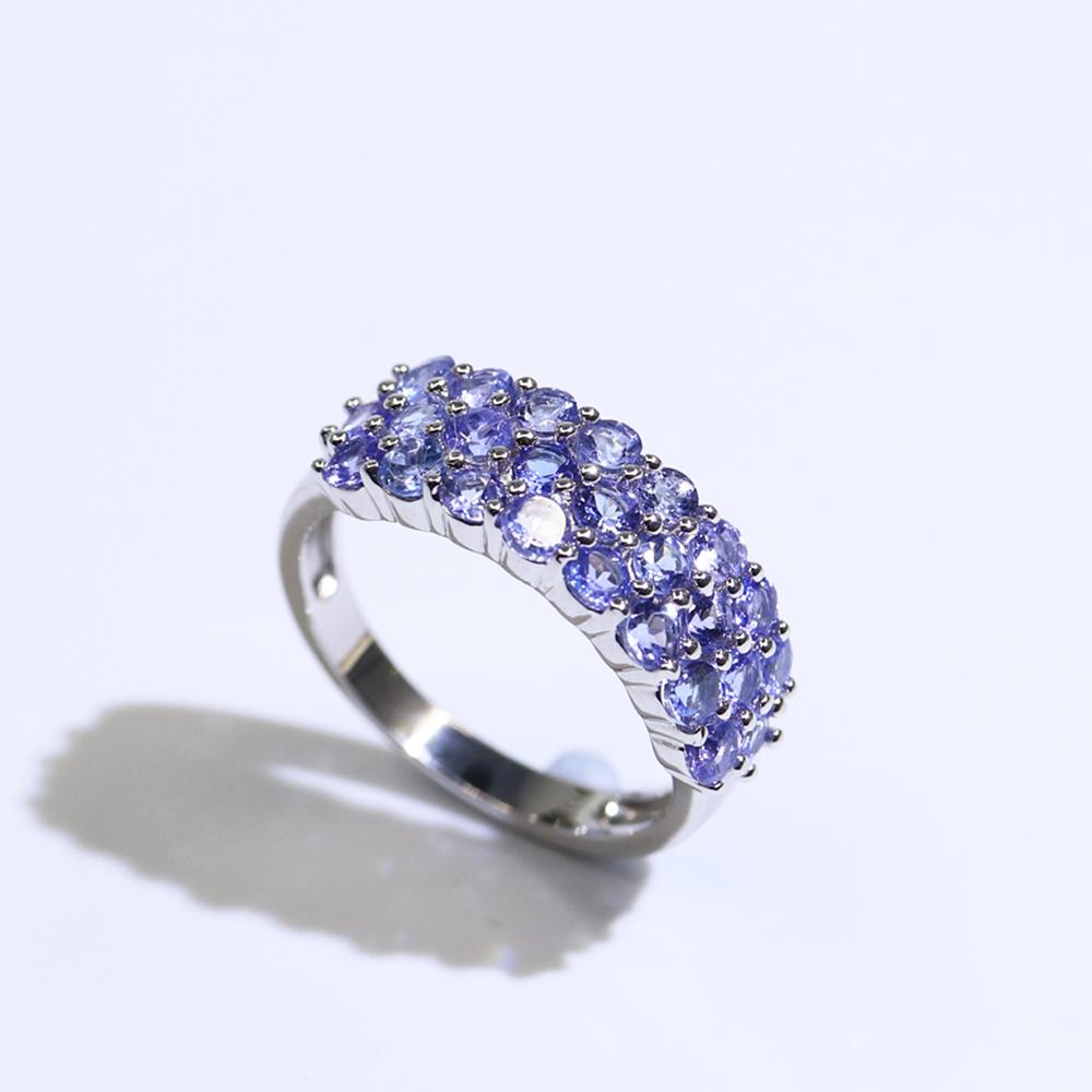 S925 silver Classic design natural blue Tanzanite Rings natural gemstone jewelry fine jewelry precious gift for women