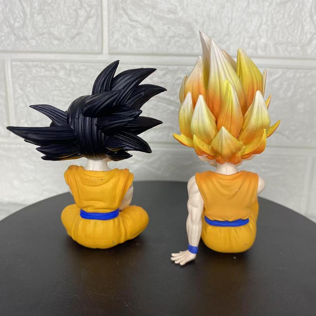 Anime Dragon Ball Q Version Figure Sitting Posture Goku Cute Action Figure Model Toys Doll Desktop Decoration Gifts