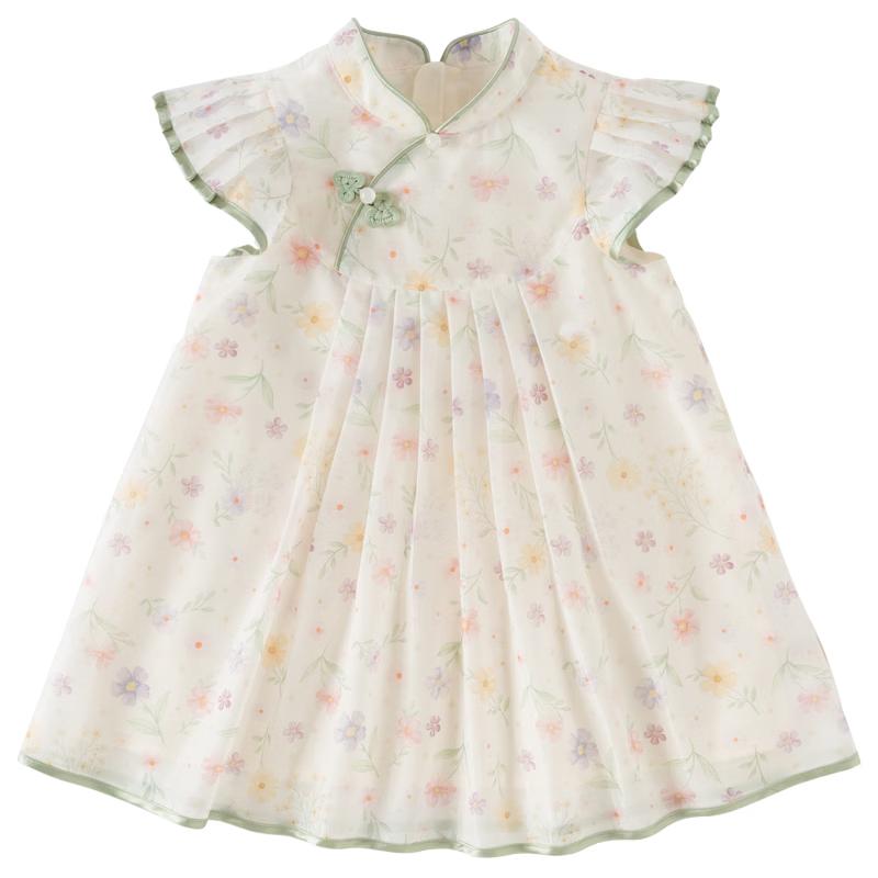 

DAVE & BELLA Girls Chinese Style Floral Flutter Sleeve Dress 90cm